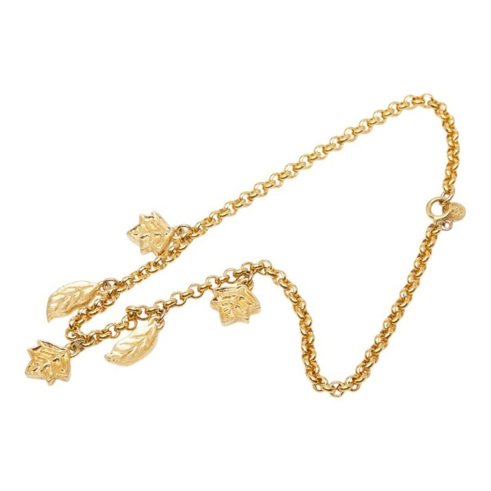 Celine Leaf Motif Chain Necklace, Gold Plated, Women's - Picture 4 of 5